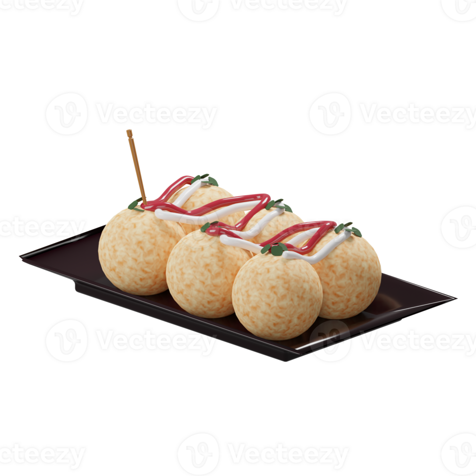 3d takoyaki icona png