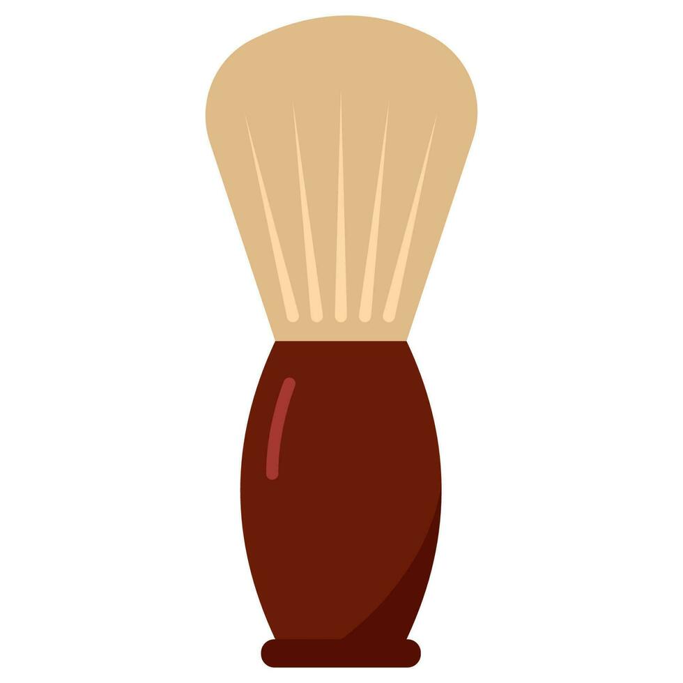 Shaving brush isolated on white background. Barbershop and hairdresser vector icon.