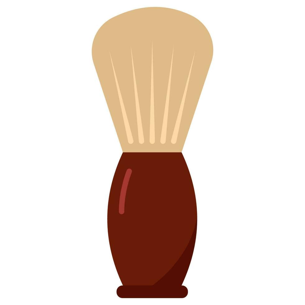 Shaving brush isolated on white background. Barbershop and hairdresser vector icon.