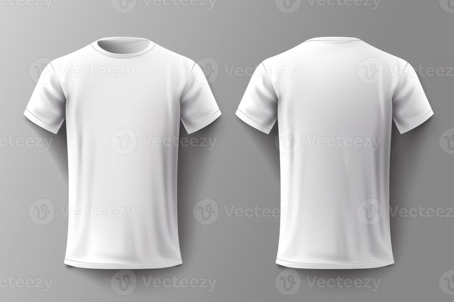 Blank white t-shirt template mockup, front and back view, photo