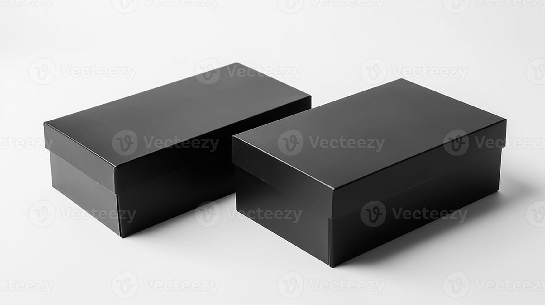 Black box mockup isolated on white background, photo