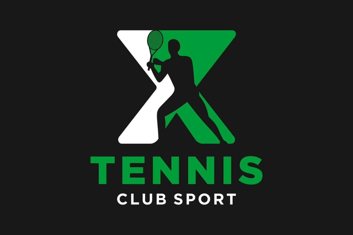 Vector initials letter X with tennis creative geometric modern logo design.