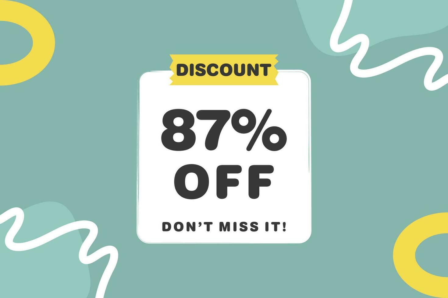 87 percent Sale and discount labels. price off tag icon flat design. vector