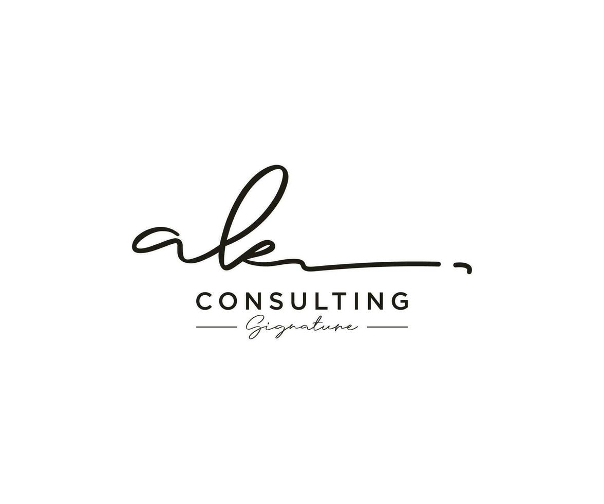 Initial AK signature logo collection template vector. Hand drawn Calligraphy lettering Vector illustration.