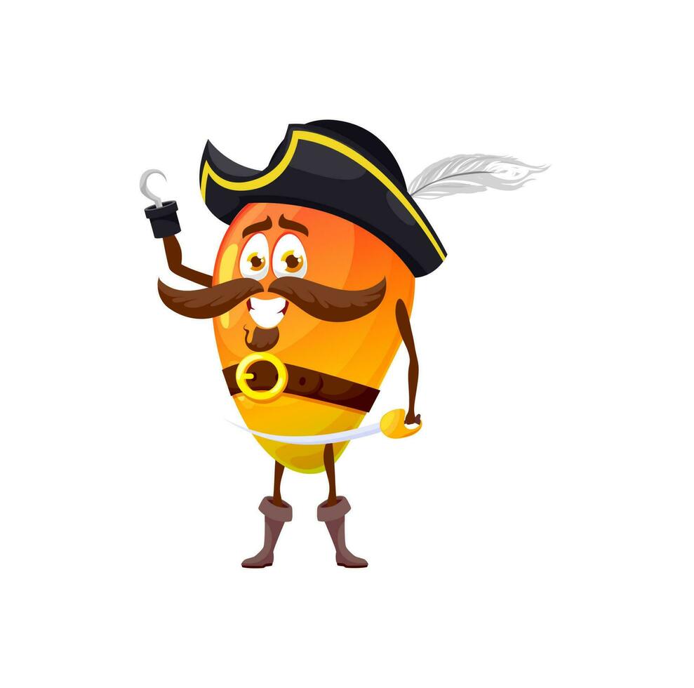 Pawpaw tropical fruit papaya pirate emoticon sword vector