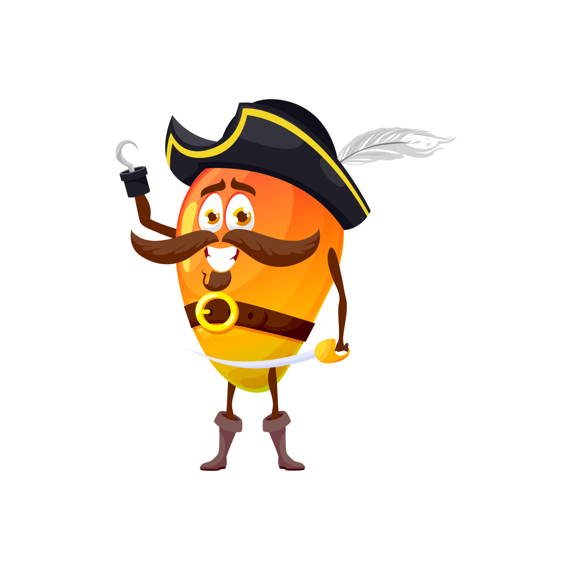 Pawpaw tropical fruit papaya pirate emoticon sword 23494701 Vector Art
