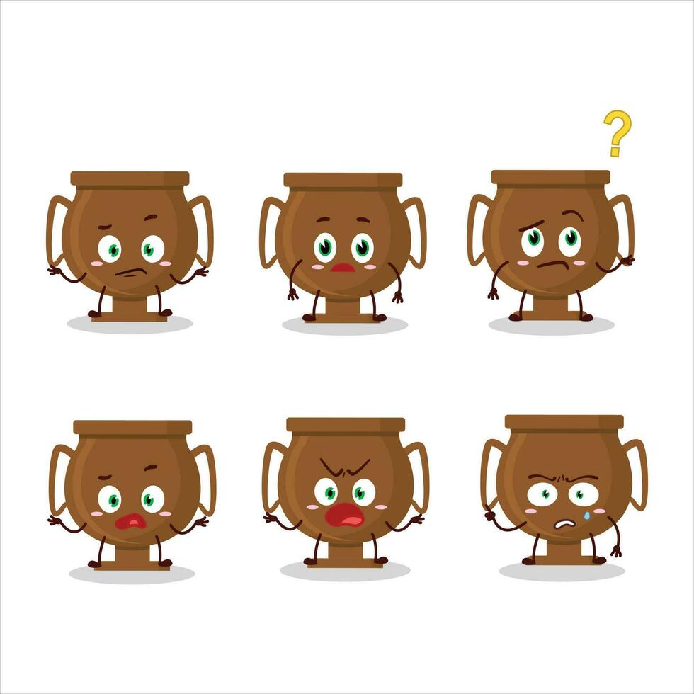 Cartoon character of bronze trophy with what expression vector