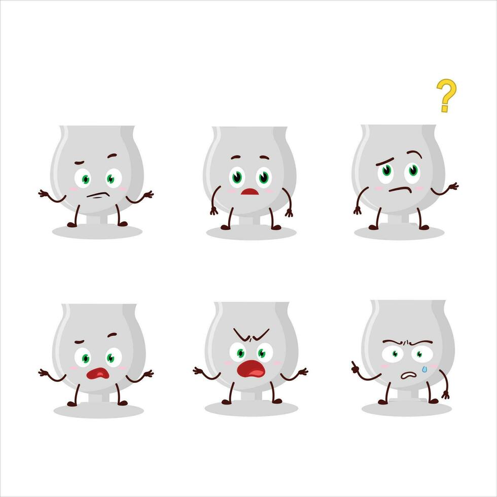 Cartoon character of silver trophy with what expression vector