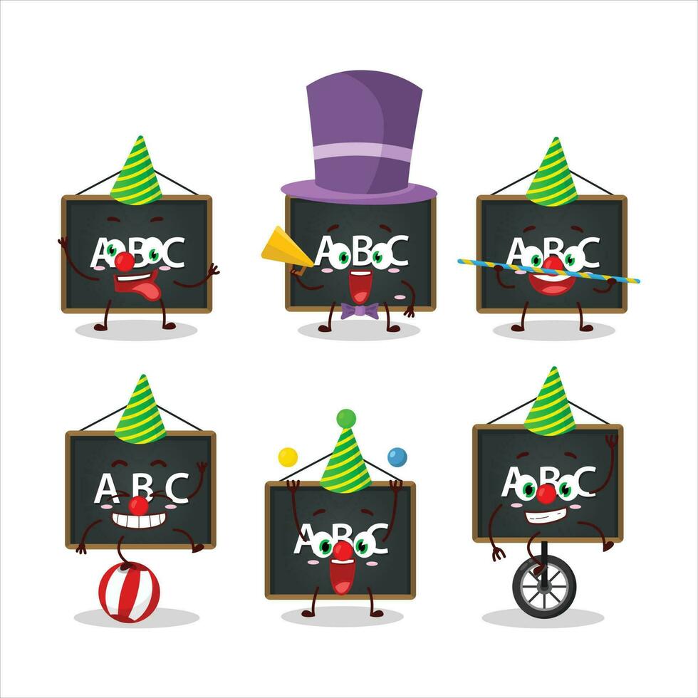 Cartoon character of alphabet board with various circus shows vector