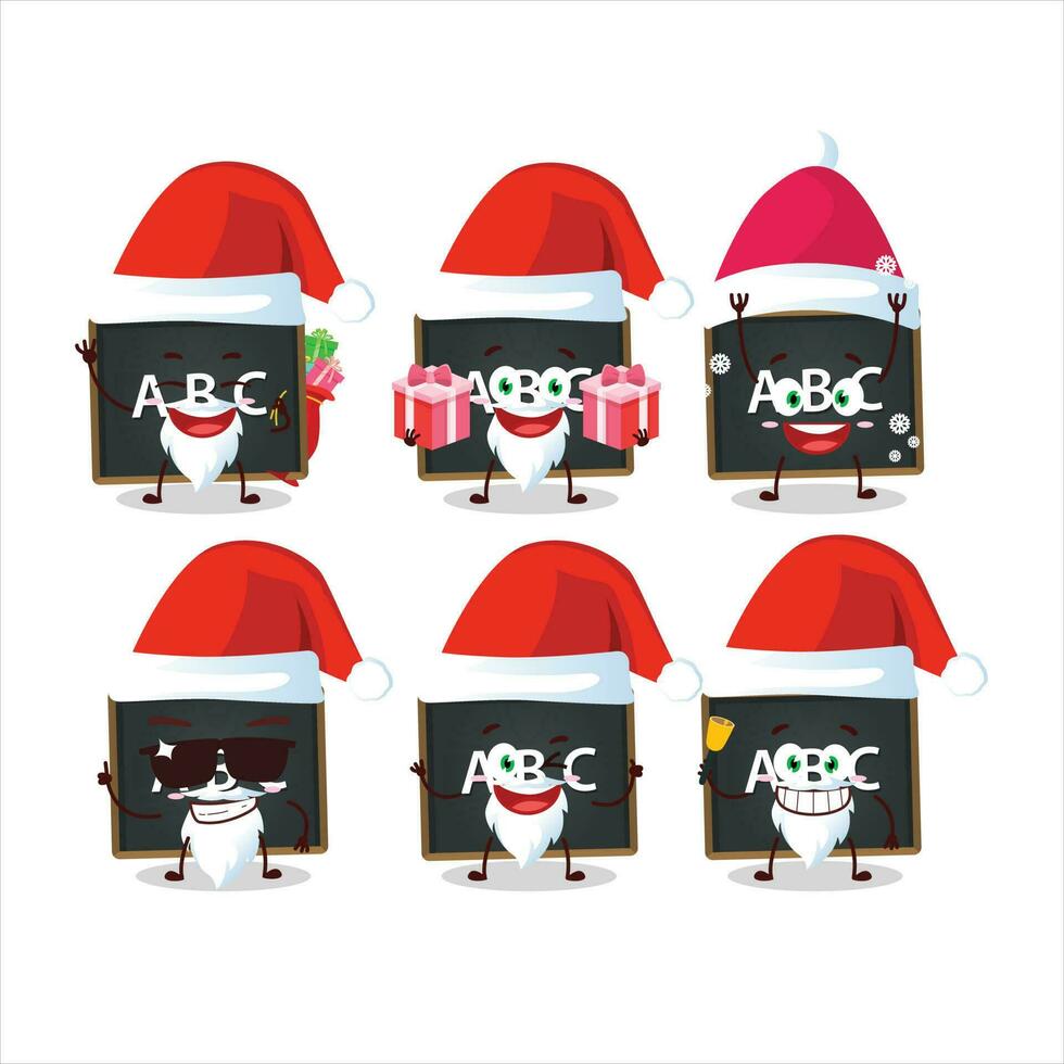 Santa Claus emoticons with alphabet board cartoon character vector