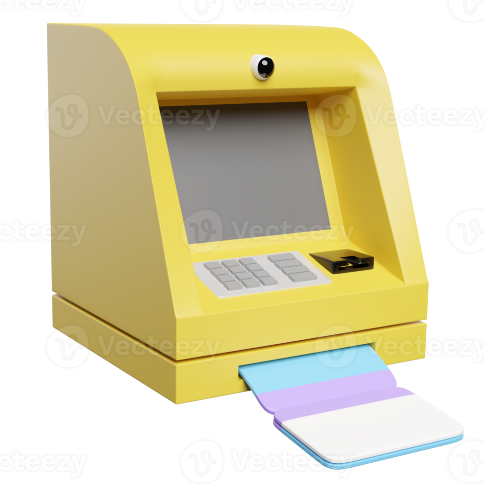 3d account bankbook into passbook update machine isolated. 3d illustration render png