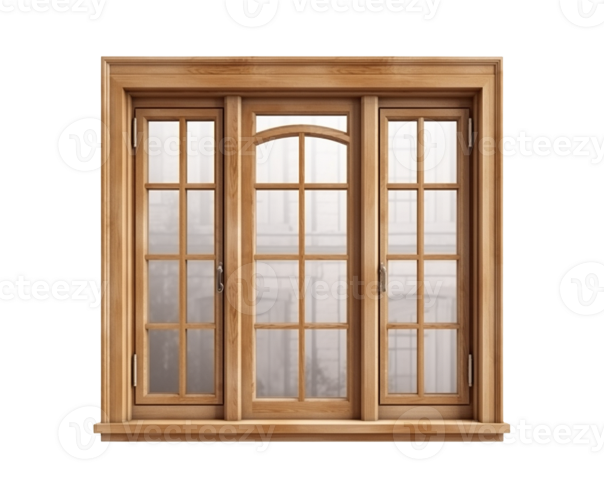 Wooden window in transparent background png