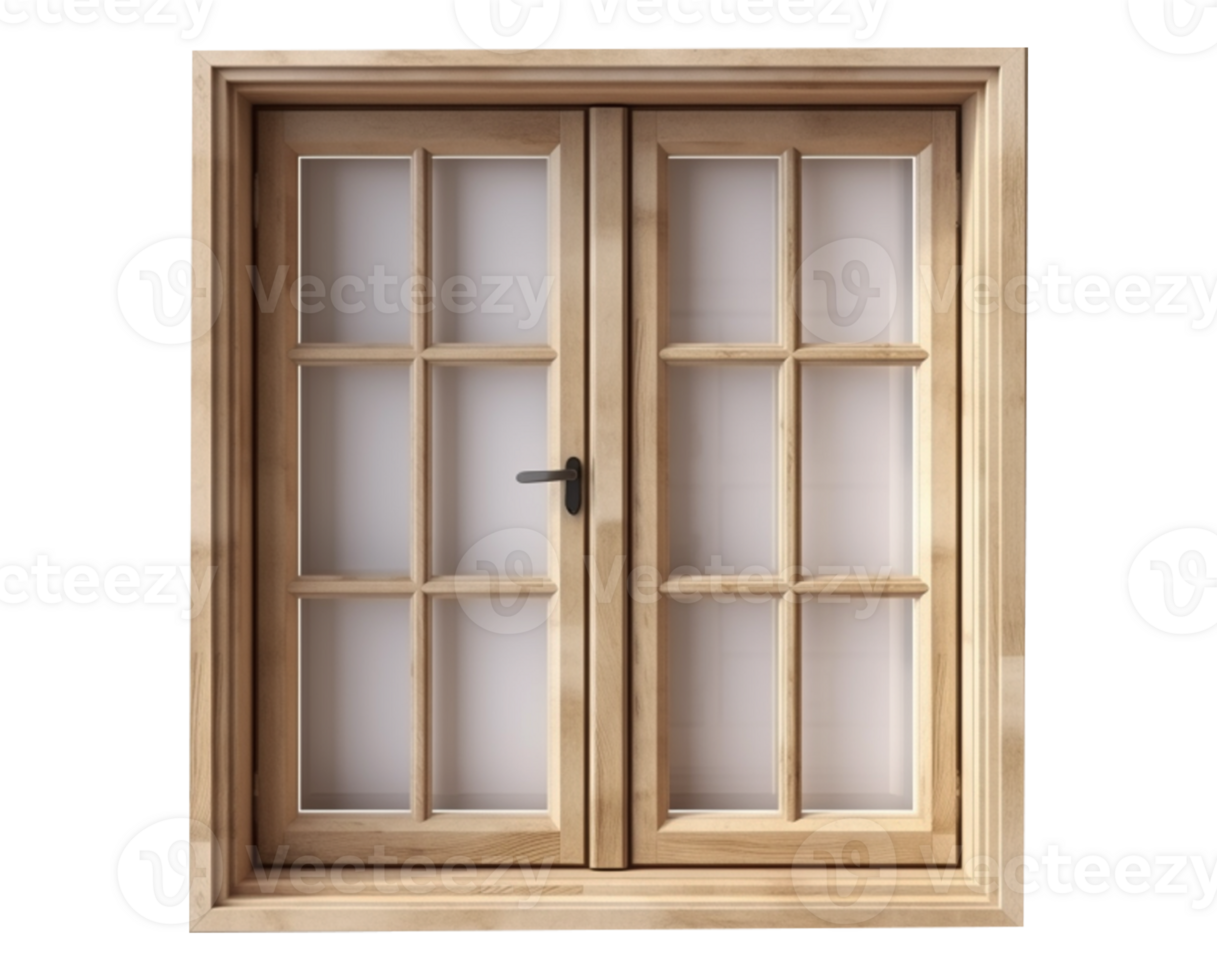 Wooden window in transparent background png