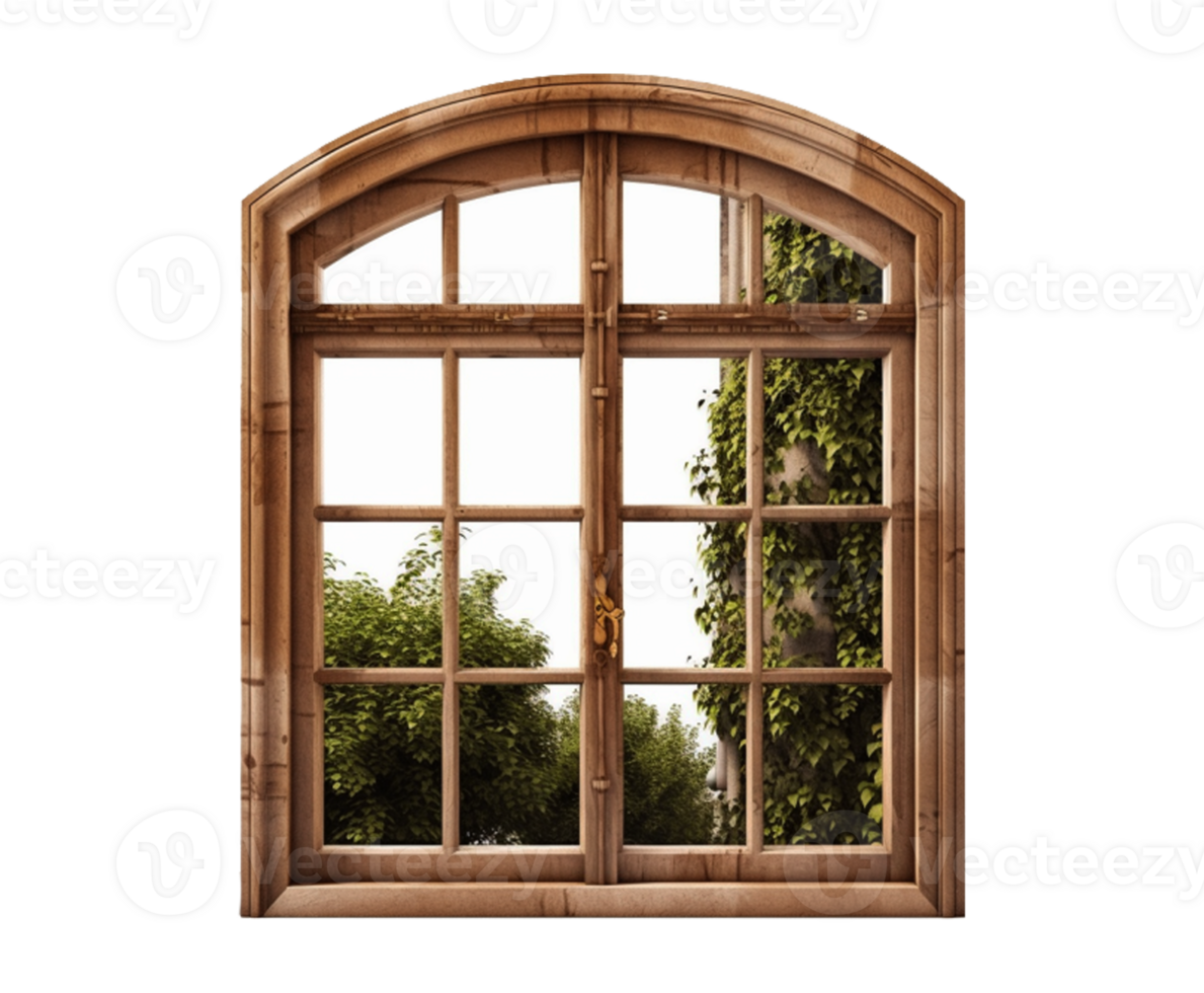 hölzern Fenster im transparent Hintergrund png