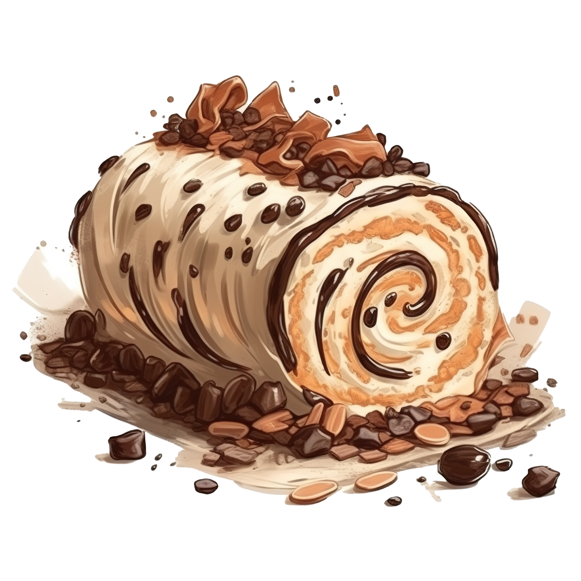 Copeaux De Chocolat, Boucle De Chocolats Illustration Stock - Illustration  du dessert, conception: 74444097