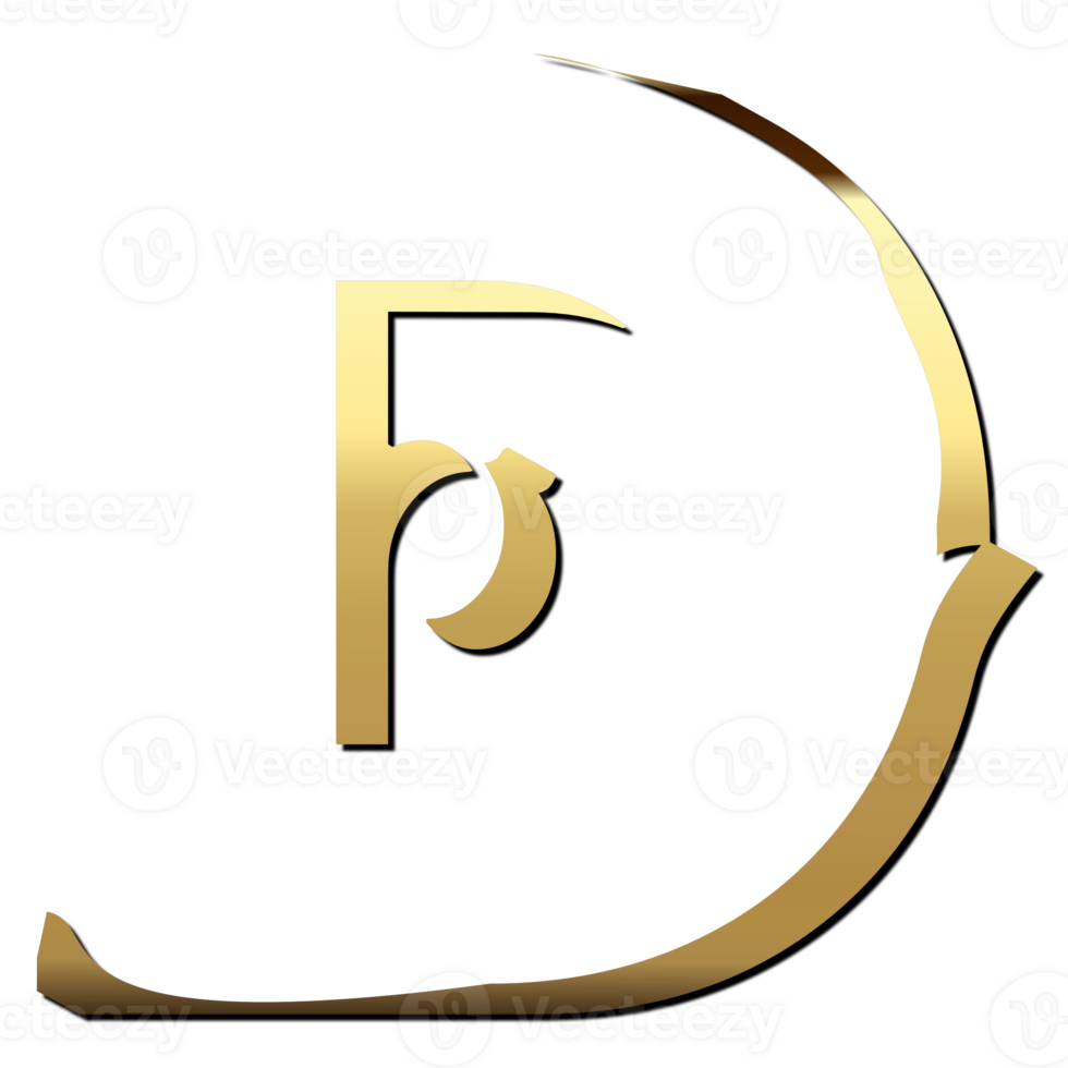 GOLDEN LOGO LETTER D png