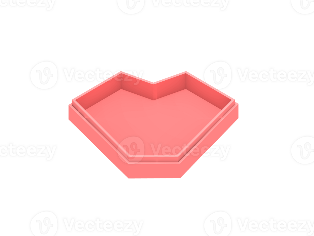 Heart shape gift box with red color png