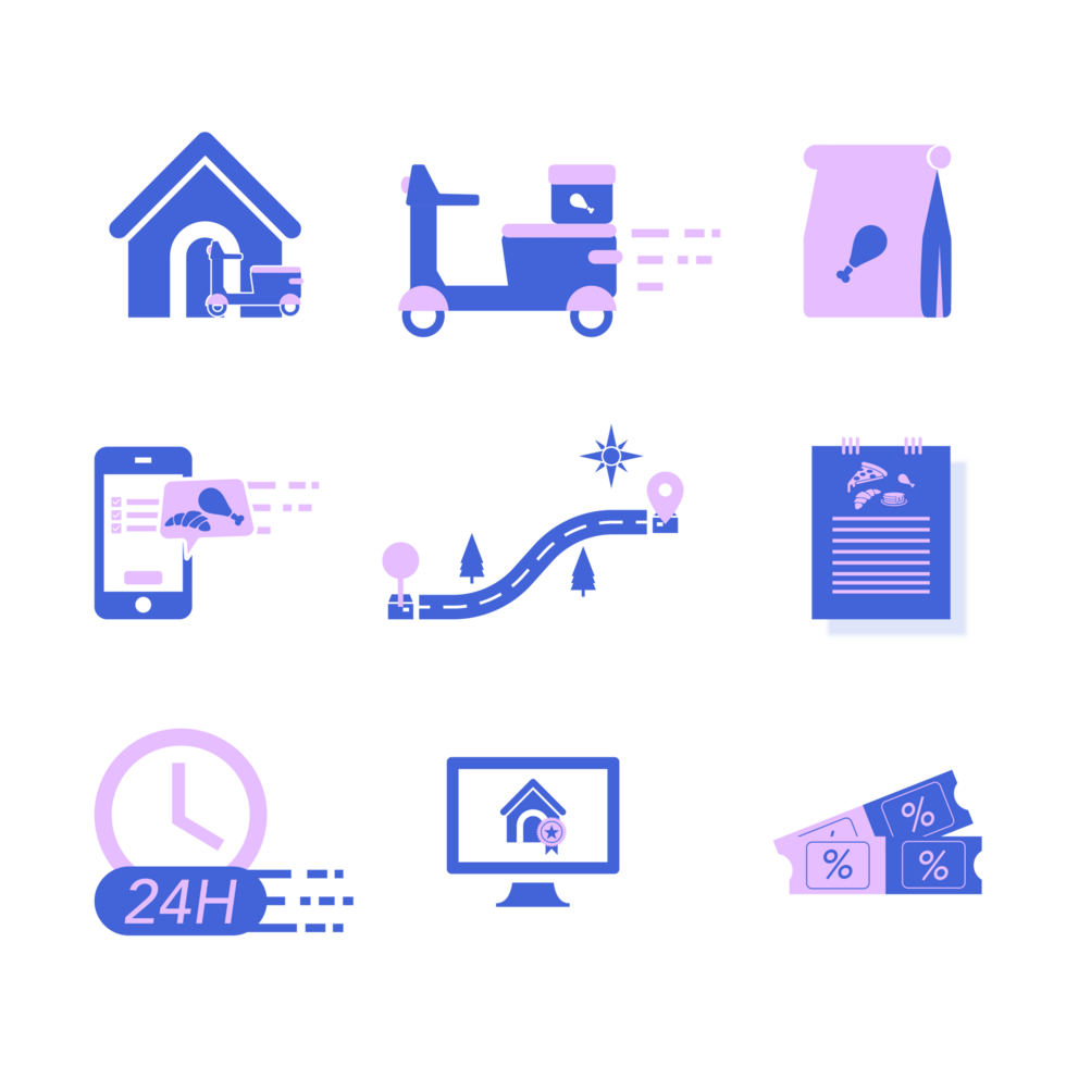 A food delivery icon set png