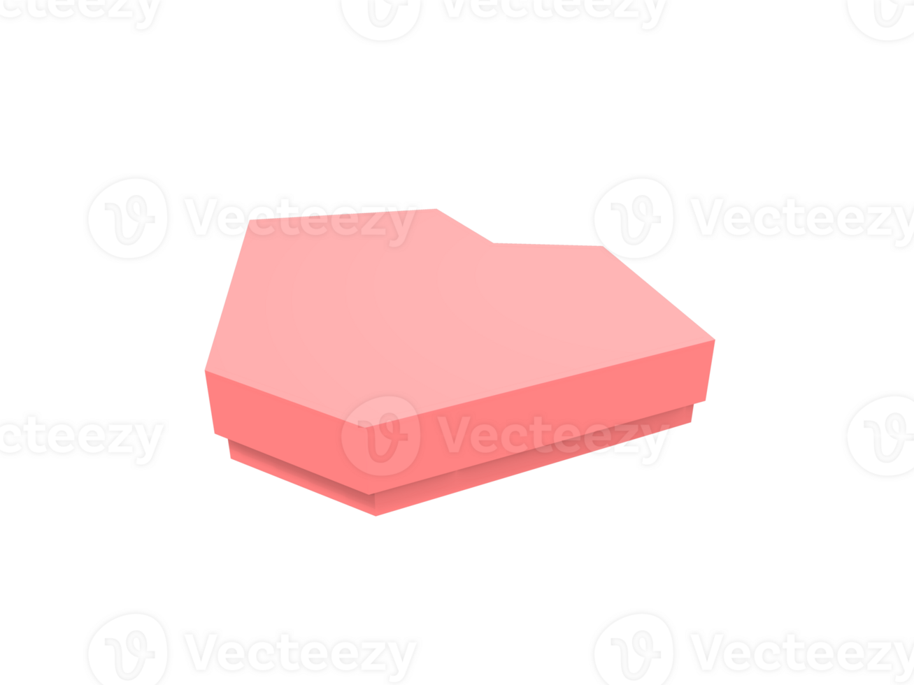 isometric pink heart shape packaging box png