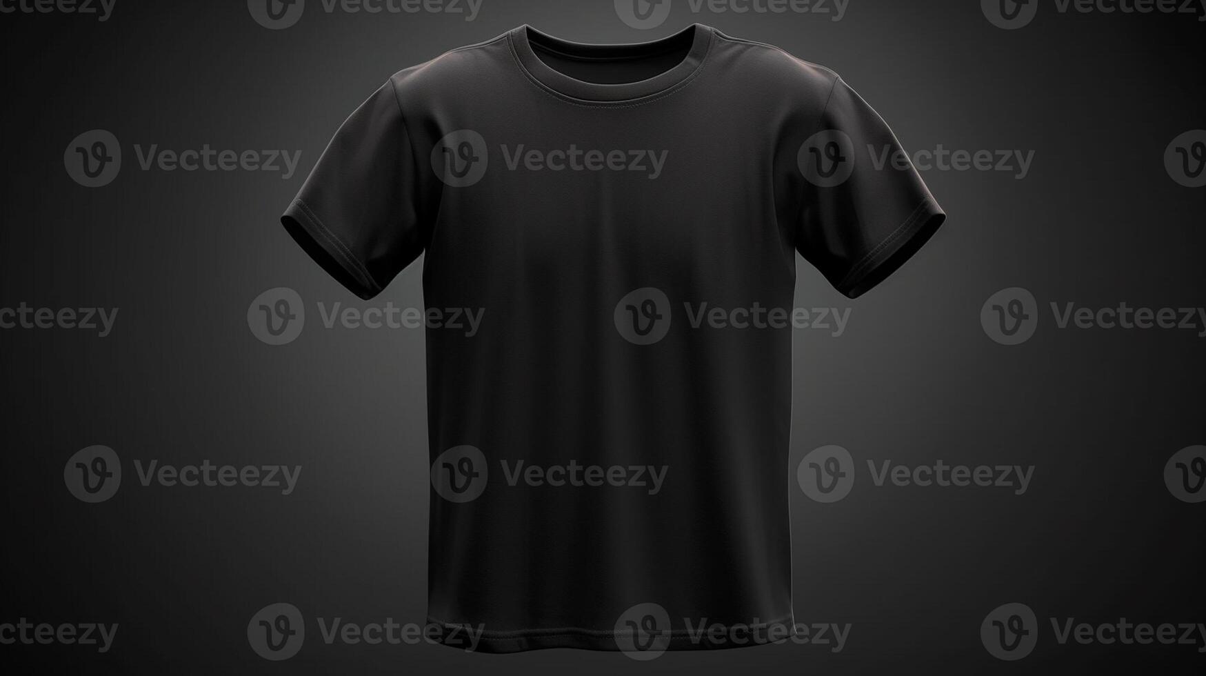 Black t-shirt mockup, front view, photo