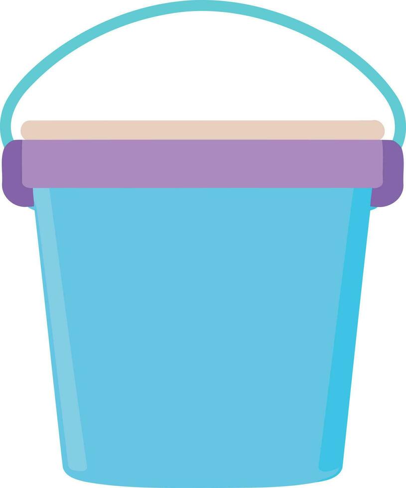 plastic blue bucket object vector