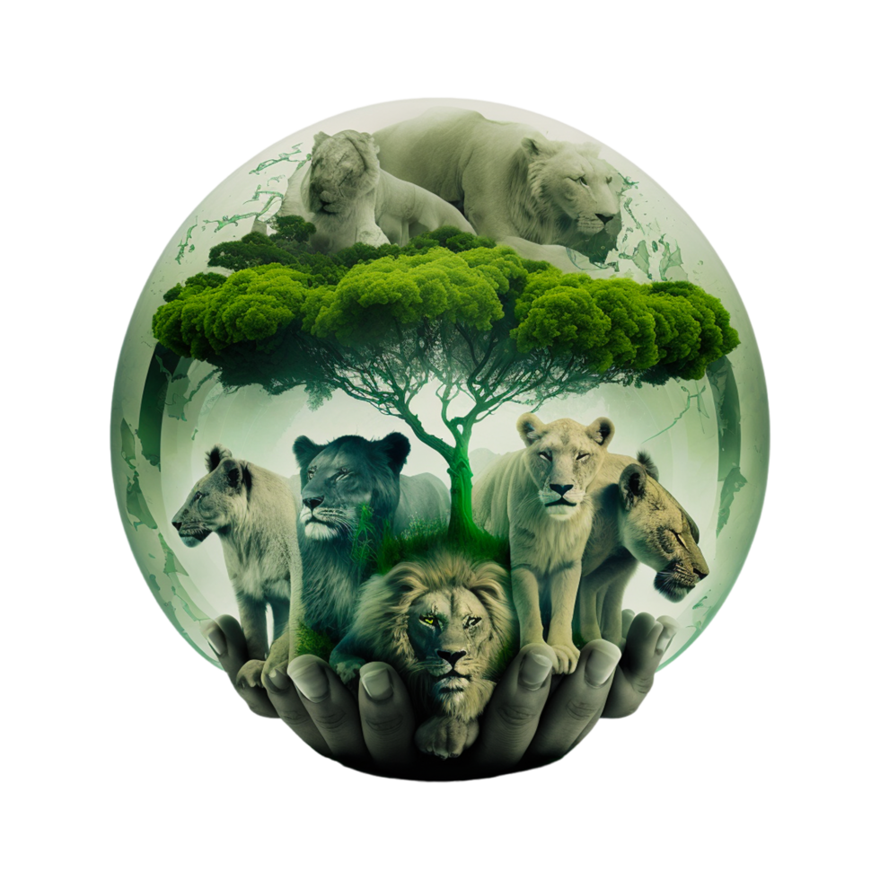 Paper Cut Style World Earth Day, png