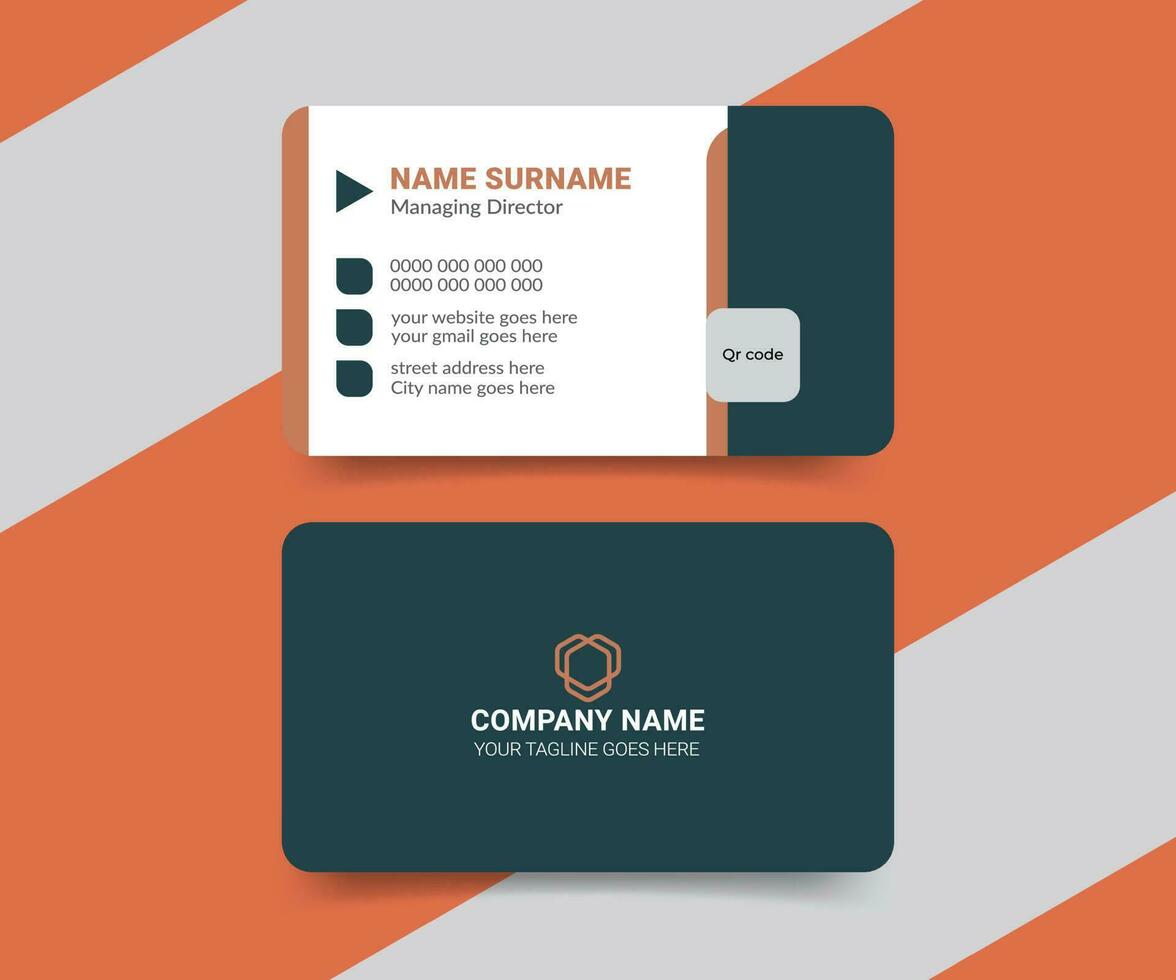 Business agency or company business card design template vector