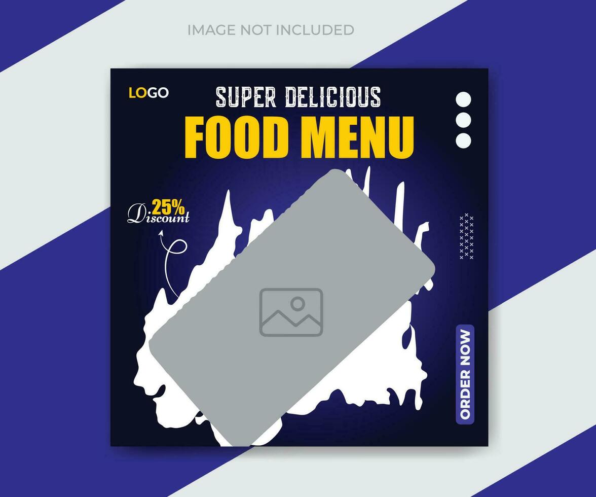 Super delicious food menu social media or web banner design template vector