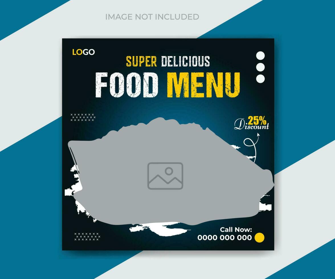 Delicious fast food social media post and web banner template promotion design vector
