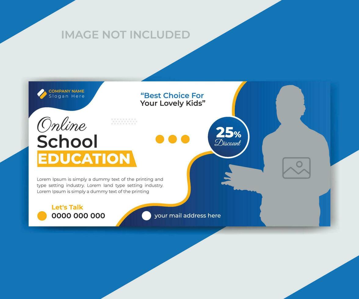 School admission design and web banner cover poster template vector