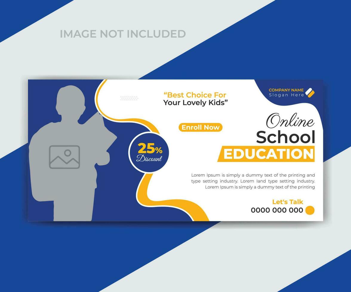 School admission design and web banner cover poster template vector