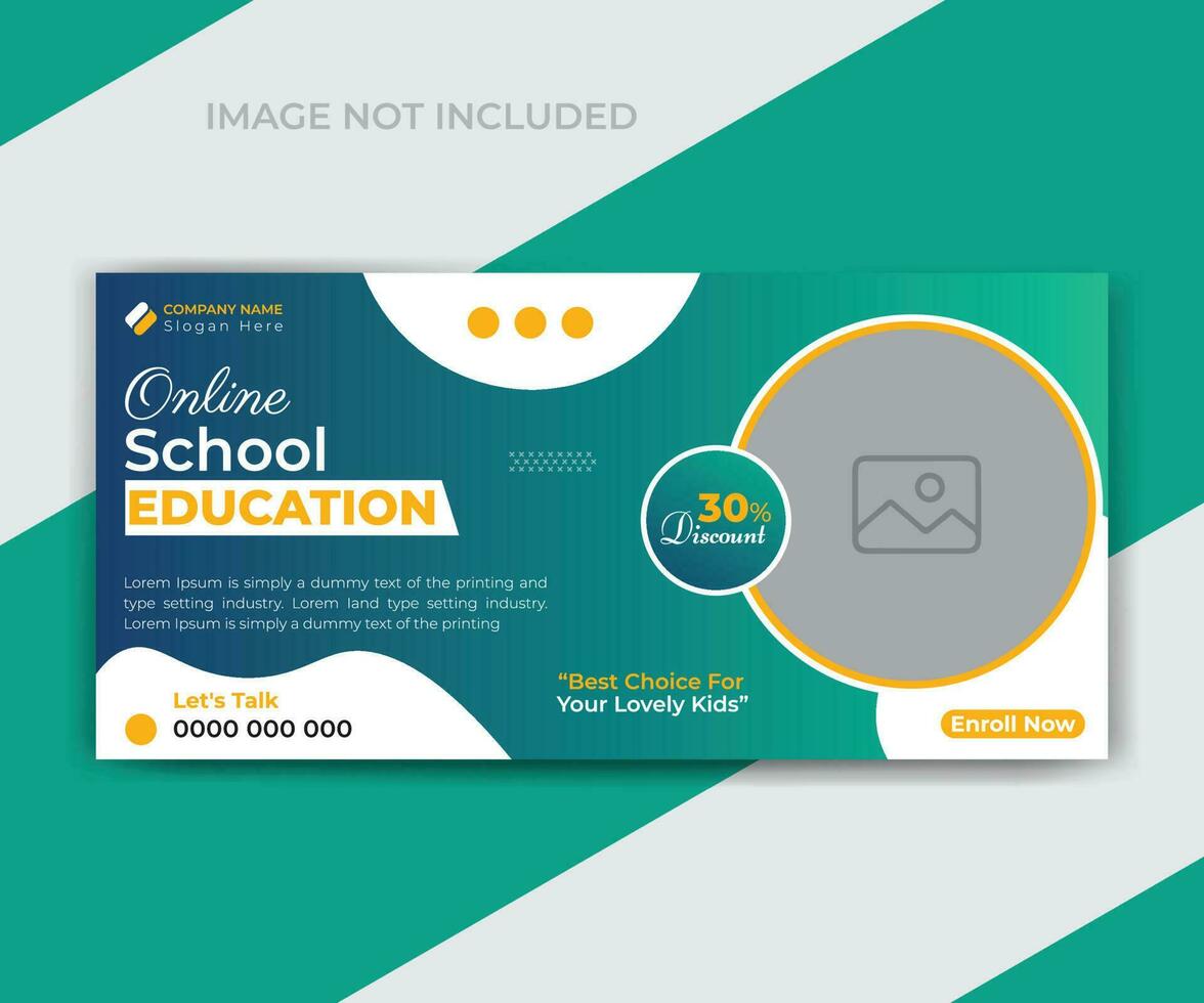 School admission social media web banner or timeline cover design template vector