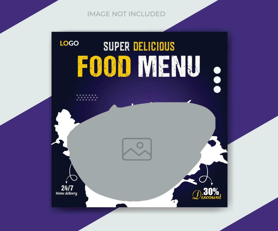 Delicious fast food social media post and web banner template promotion design vector