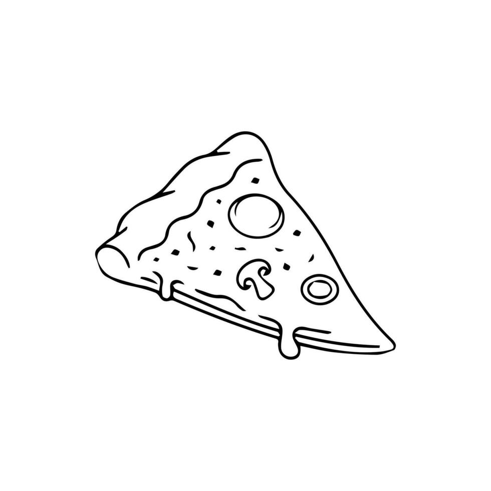 Pizza rebanada línea icono. Pizza plano línea icono. Pizza rebanada con pepperoni plano icono para aplicaciones y sitios web vector Delgado firmar de italiano rápido comida café logo. pizzería ilustración.