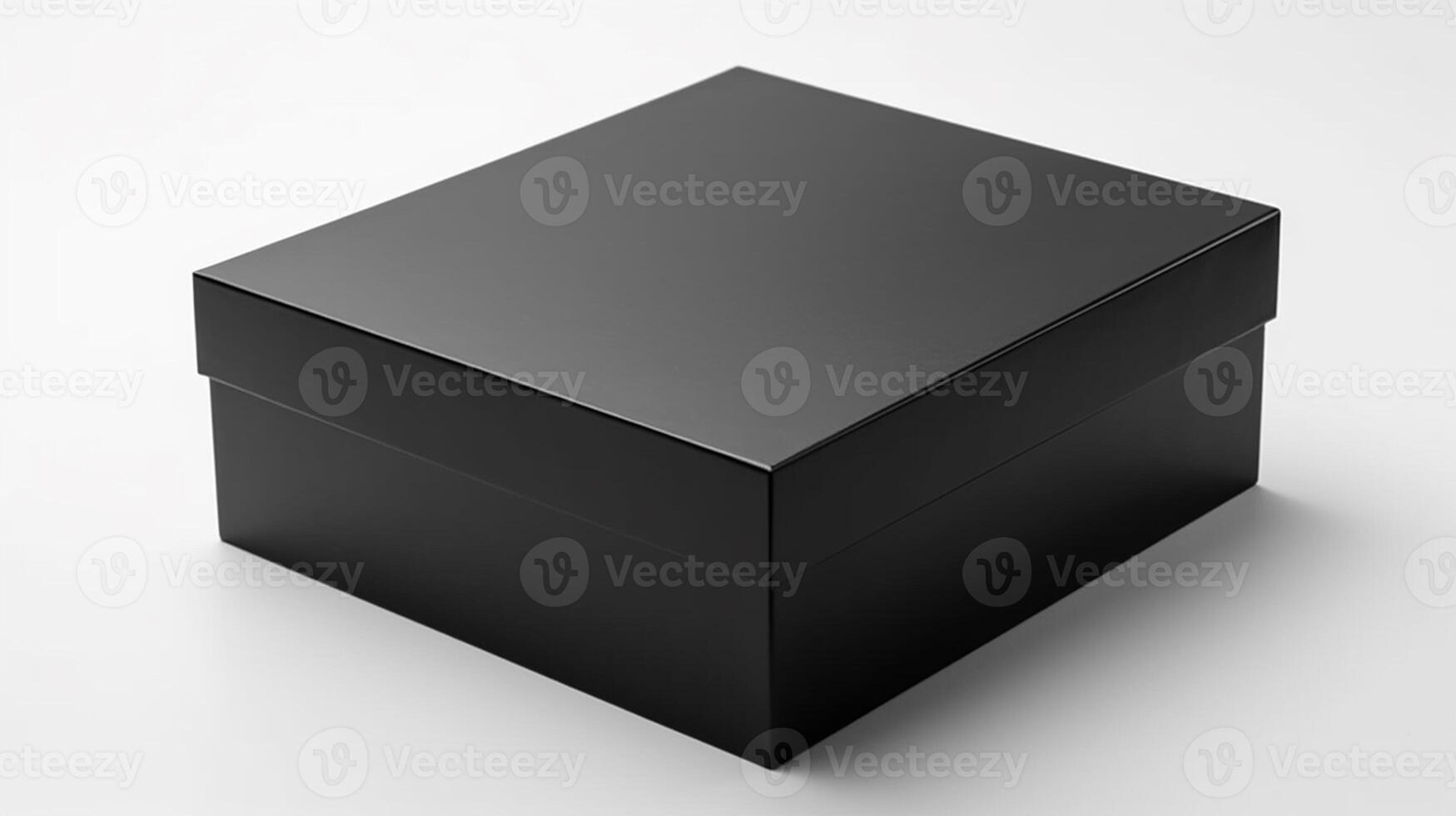 Black box mockup isolated on white background, photo