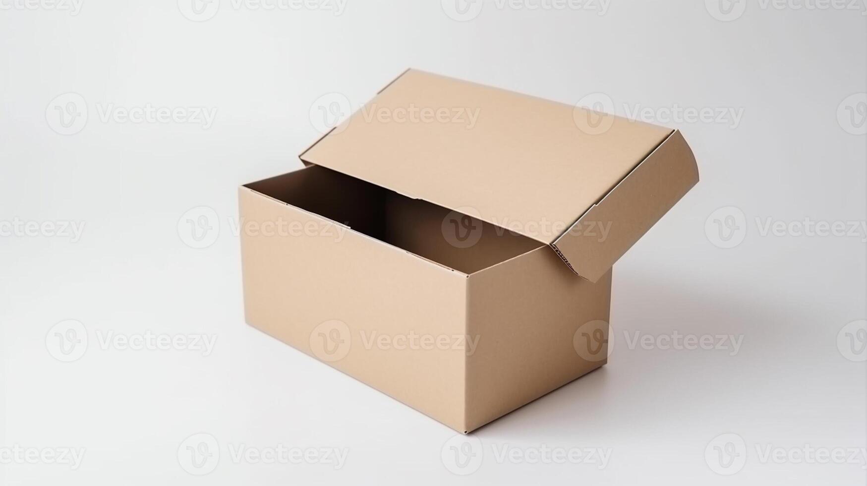 Brown Blank cardboard box mockup on white background, photo