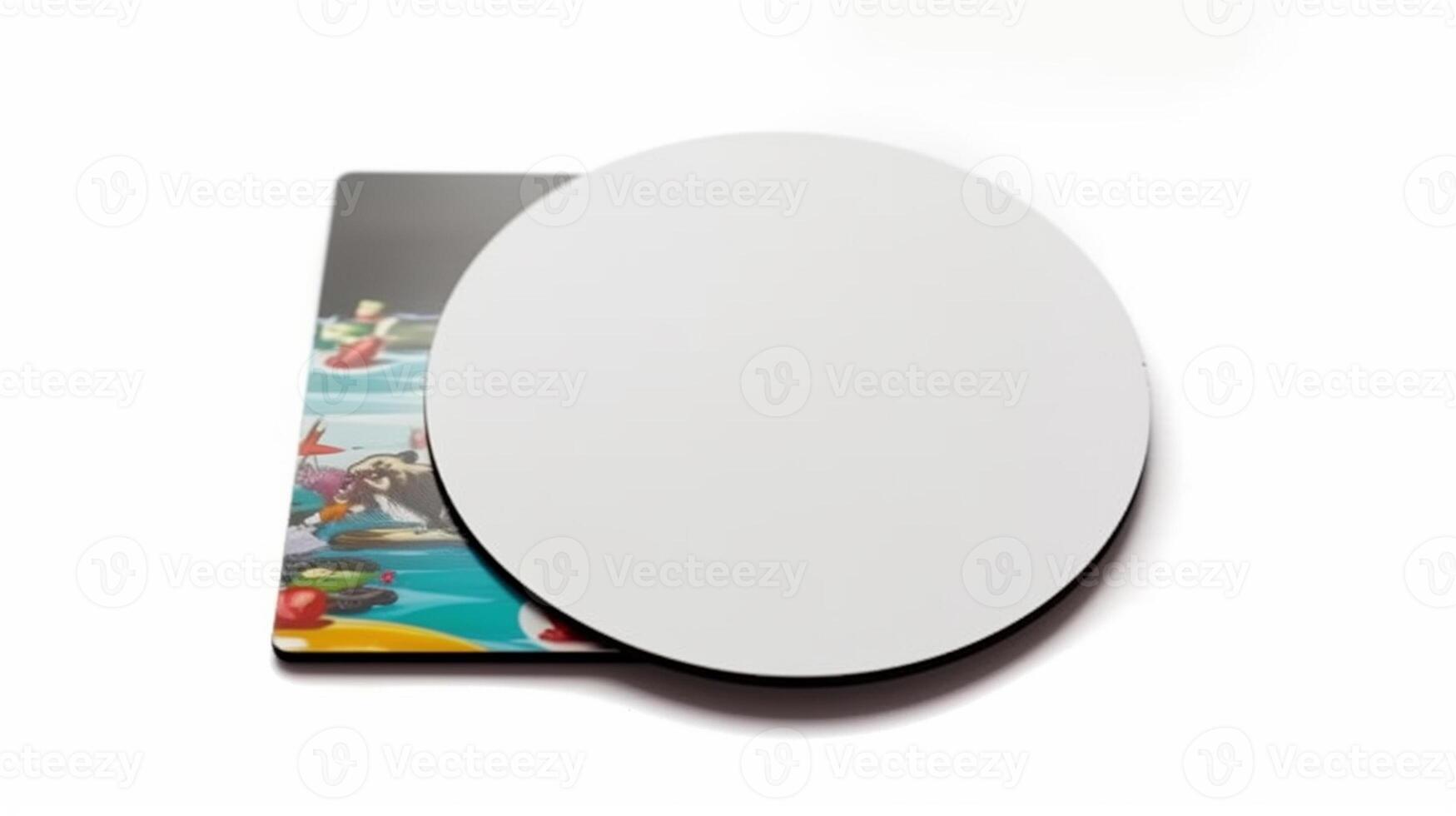 Podcast Cover Mockup, Blank CD or DVD disk mockup isolated on white background, photo