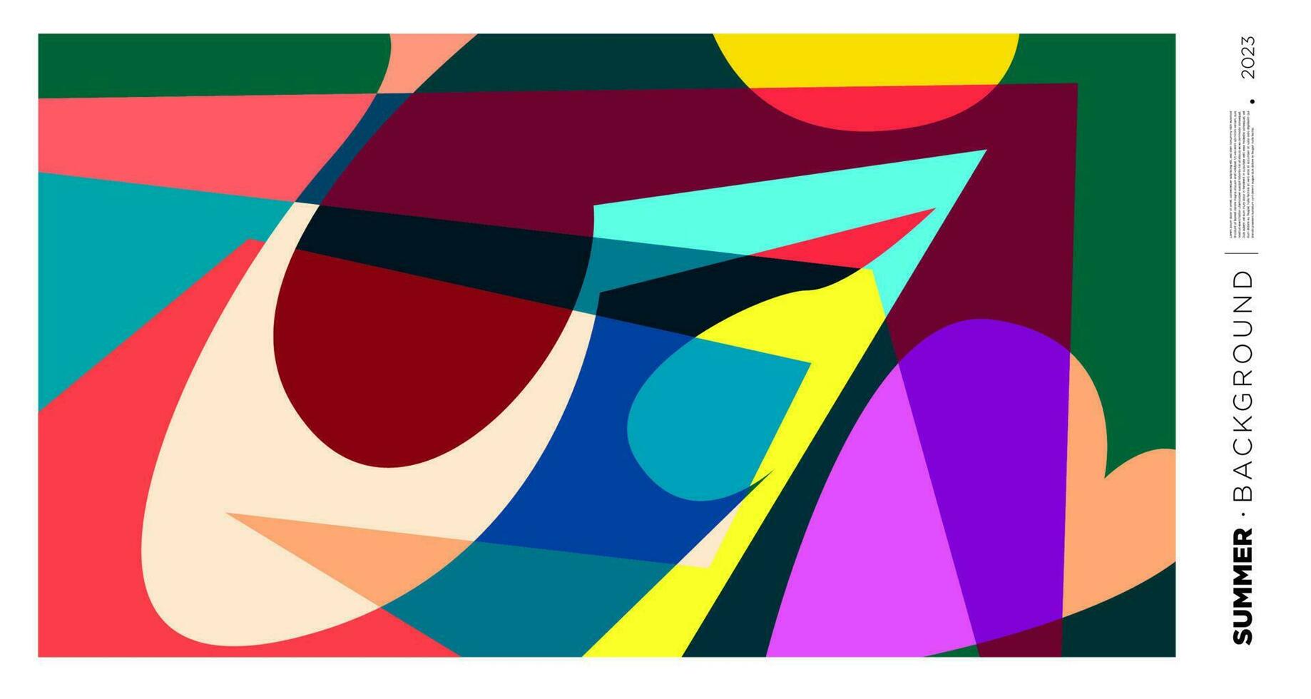 Vector abstract colorful  dynamic geometric pattern background illustration for summer 2023