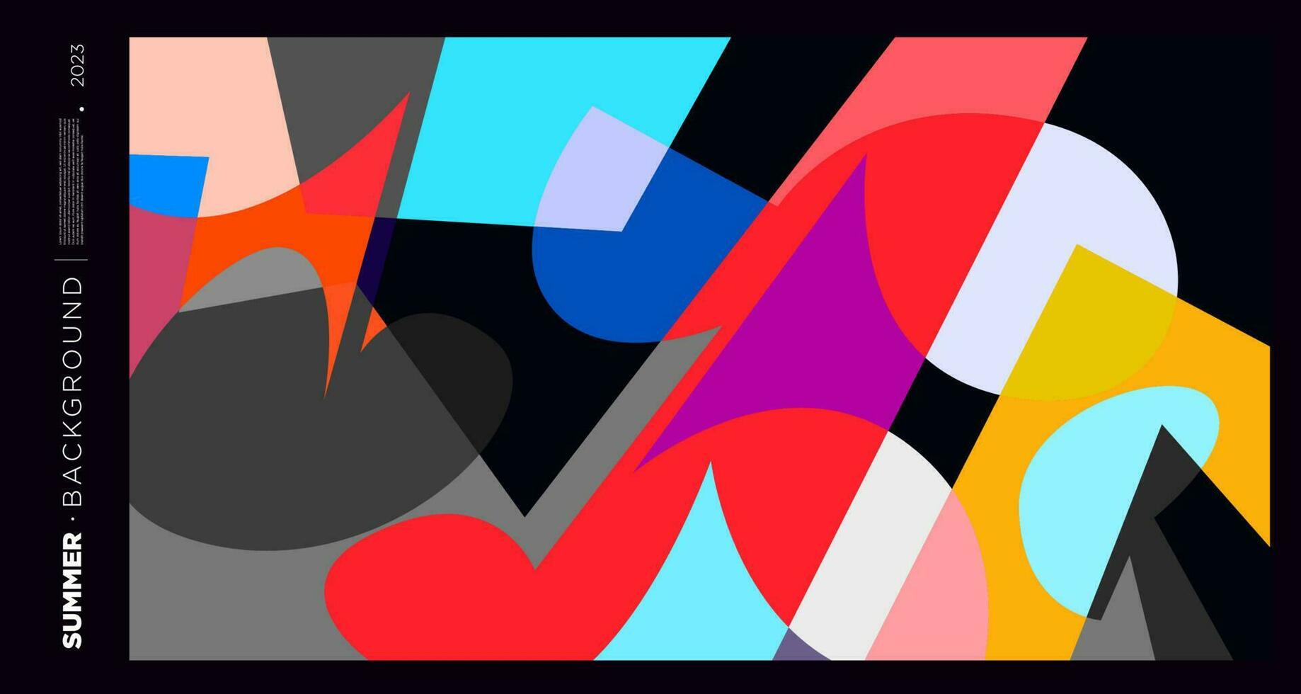 Vector abstract colorful dynamic geometric pattern background illustration for summer 2023