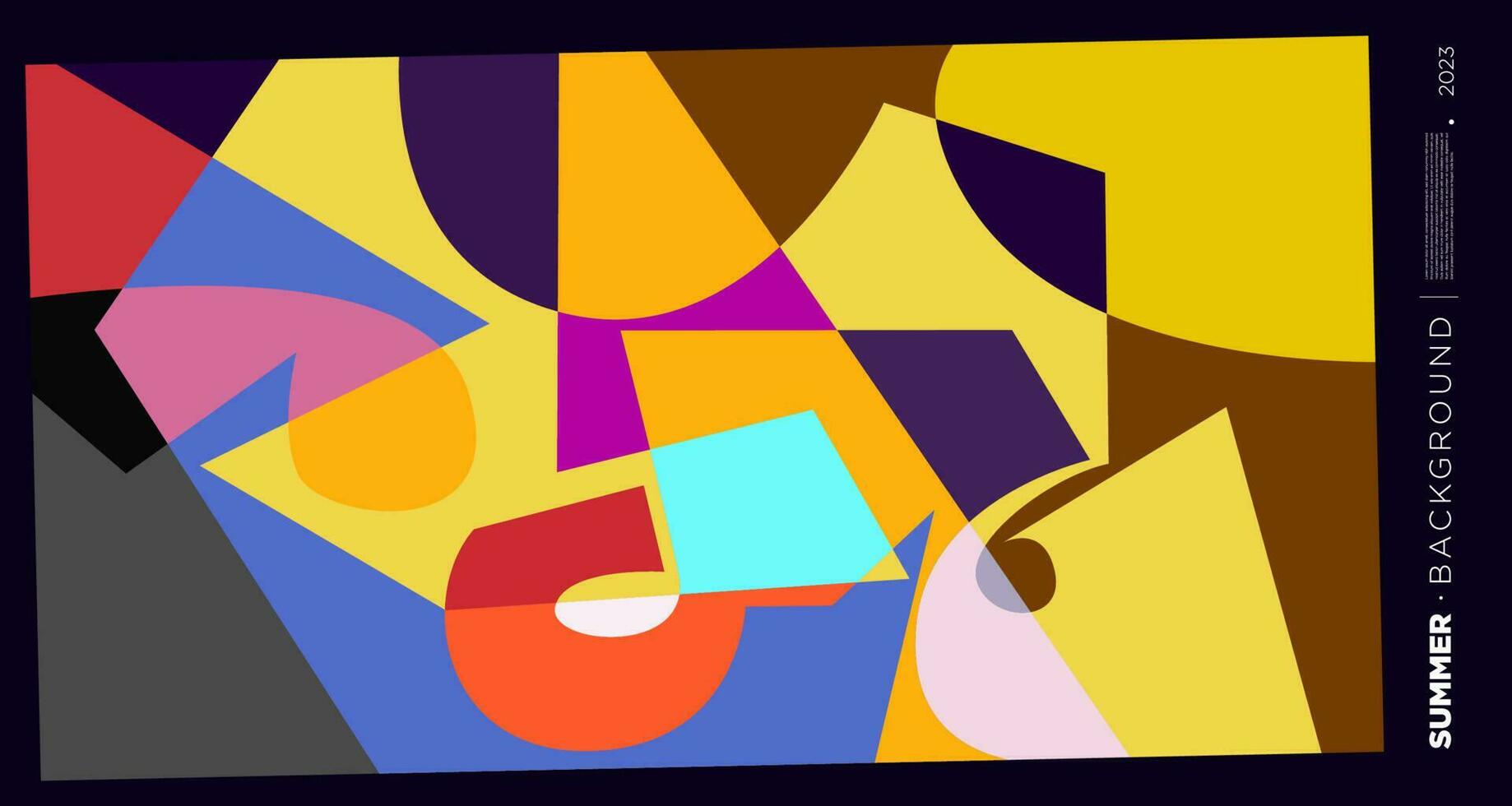 Vector abstract colorful dynamic geometric pattern background illustration for summer 2023