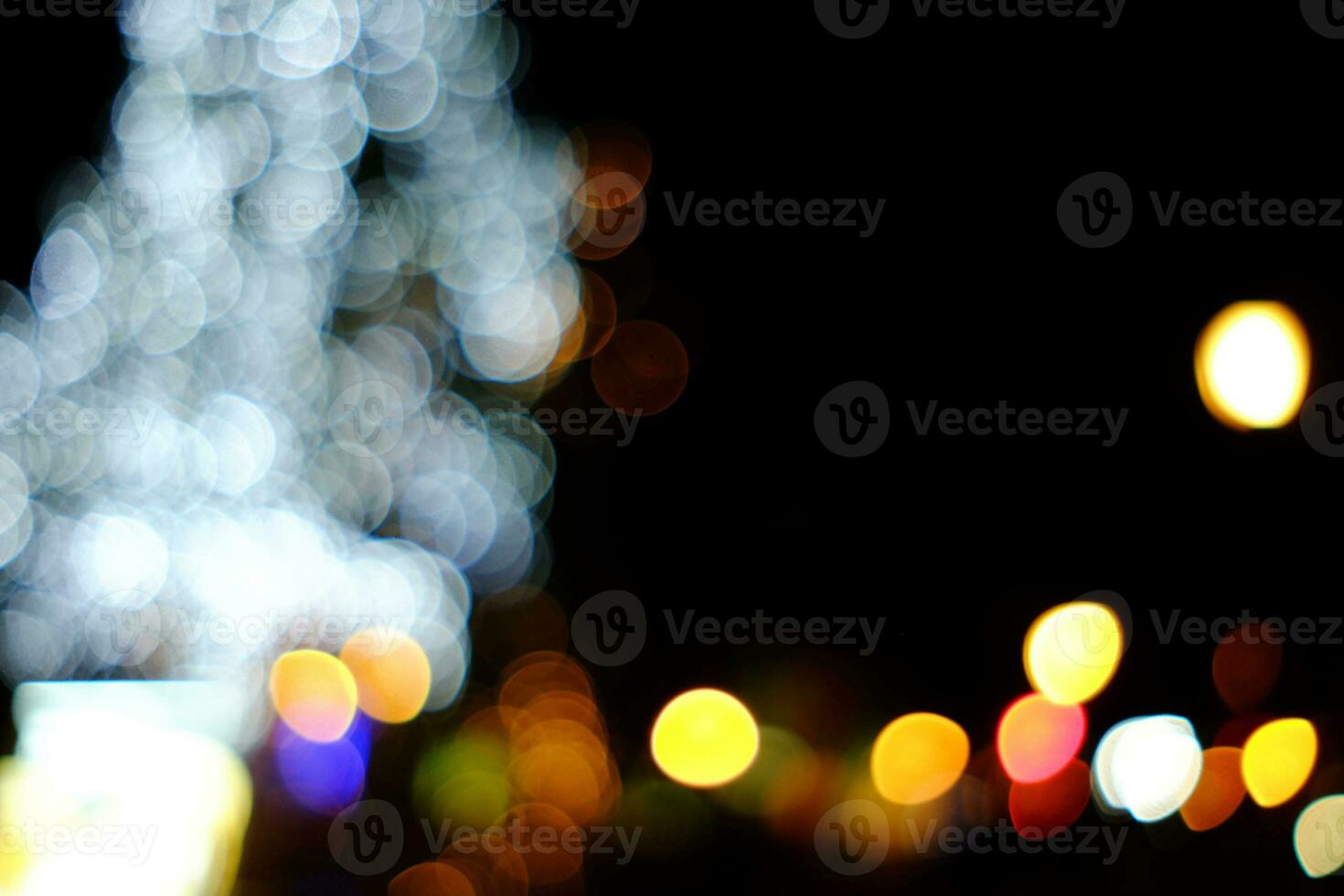 Abstract Bokeh of Christmas Tree Background. photo