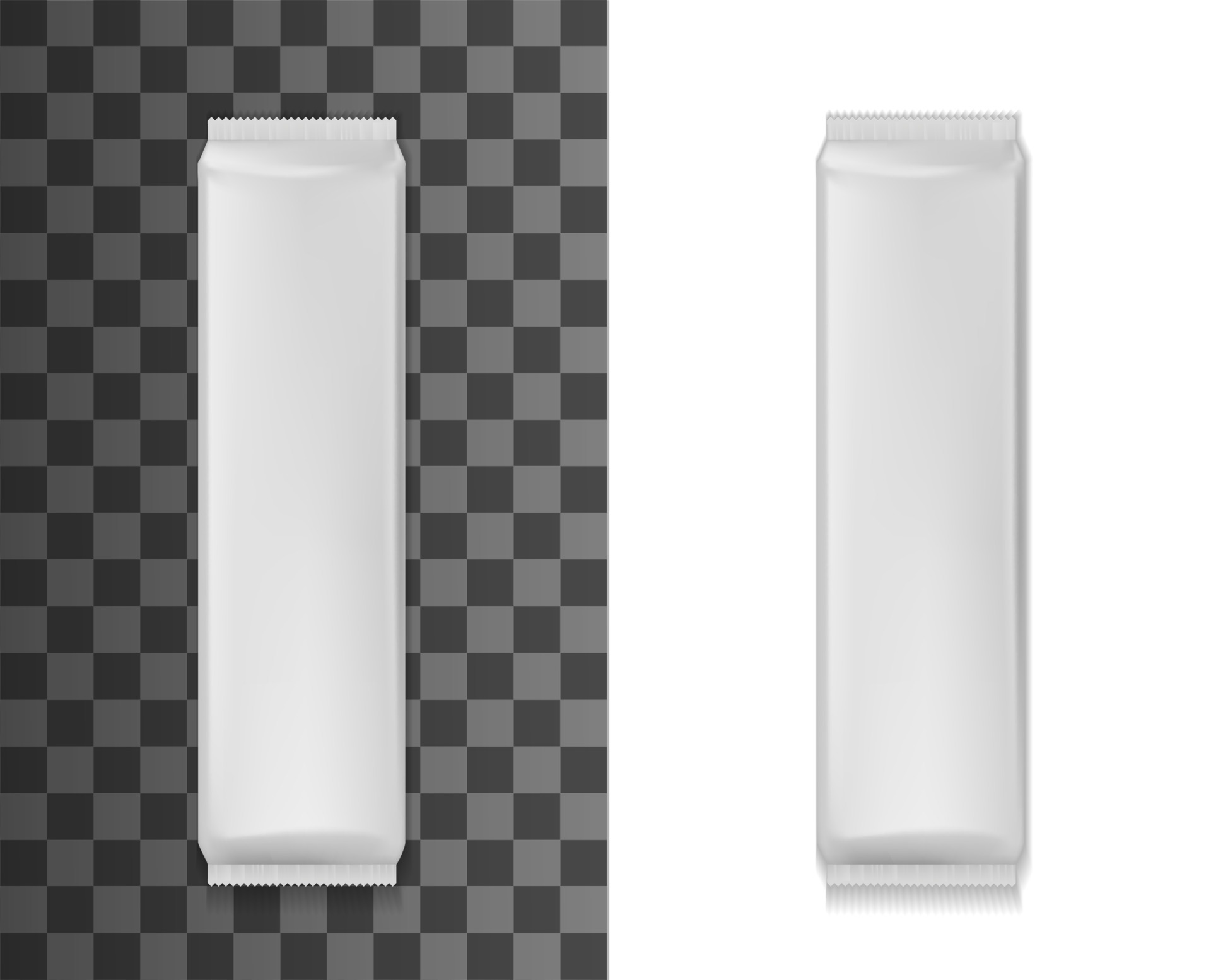 Narrow package mockup sachet or pouch bag template 23496965 Vector Art