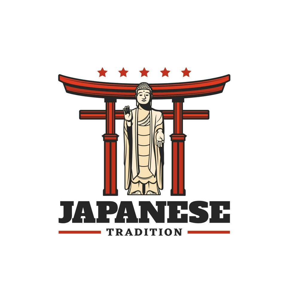 japonés torii puertas, Buda santuario punto de referencia vector