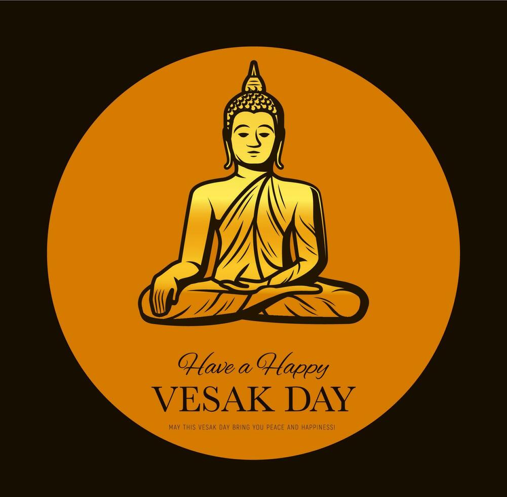 Vesak Day, Buddha holiday of Buddhism religion vector