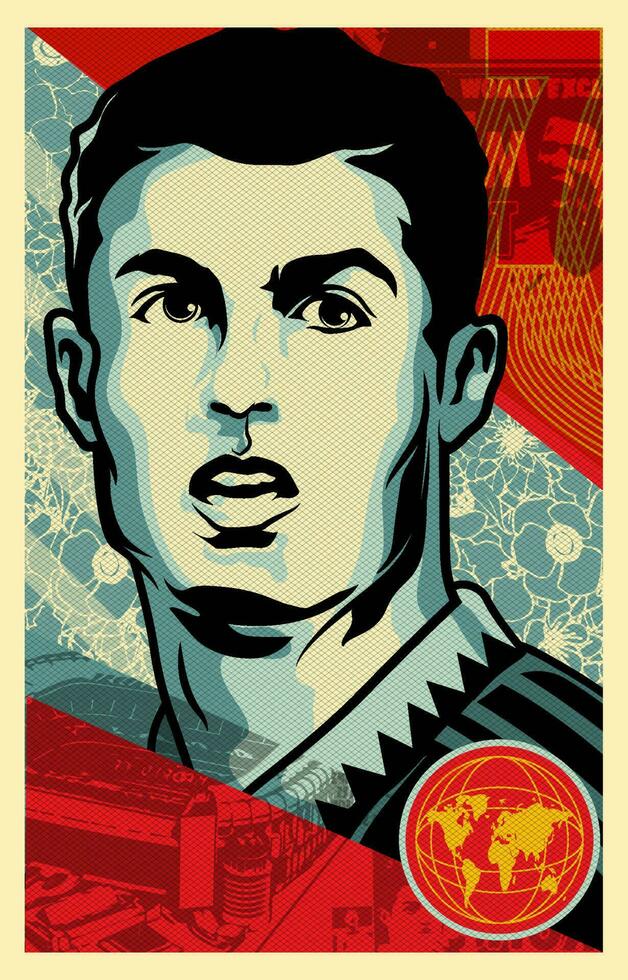 famoso internacional fútbol jugador vector