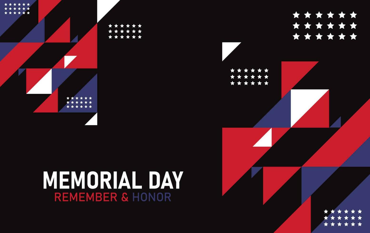 Memorial day background with geometric elements and space for text. Vector illustration