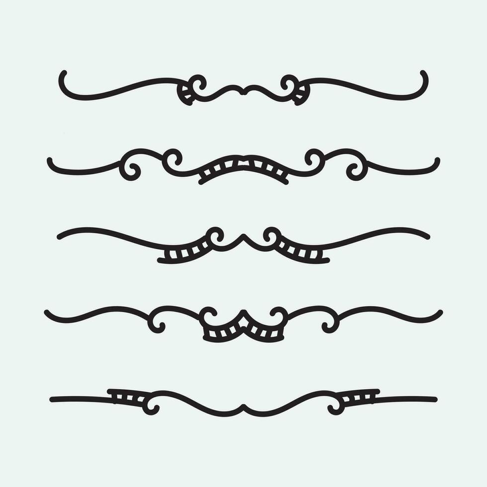 Calligraphic ornament set. Vintage Decorations. Vector isolated illustration.