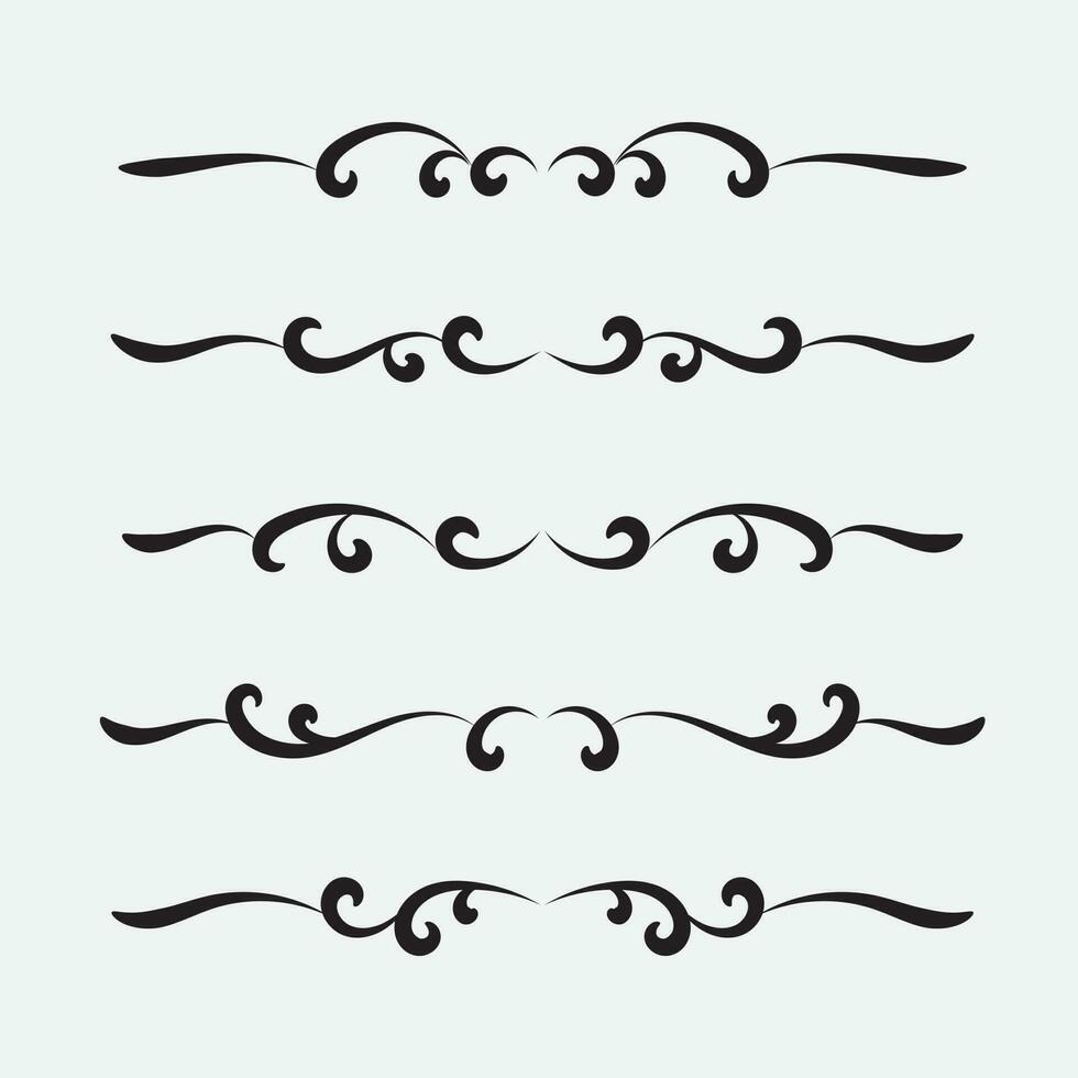 Calligraphic ornament set. Vintage Decorations. Vector isolated illustration.