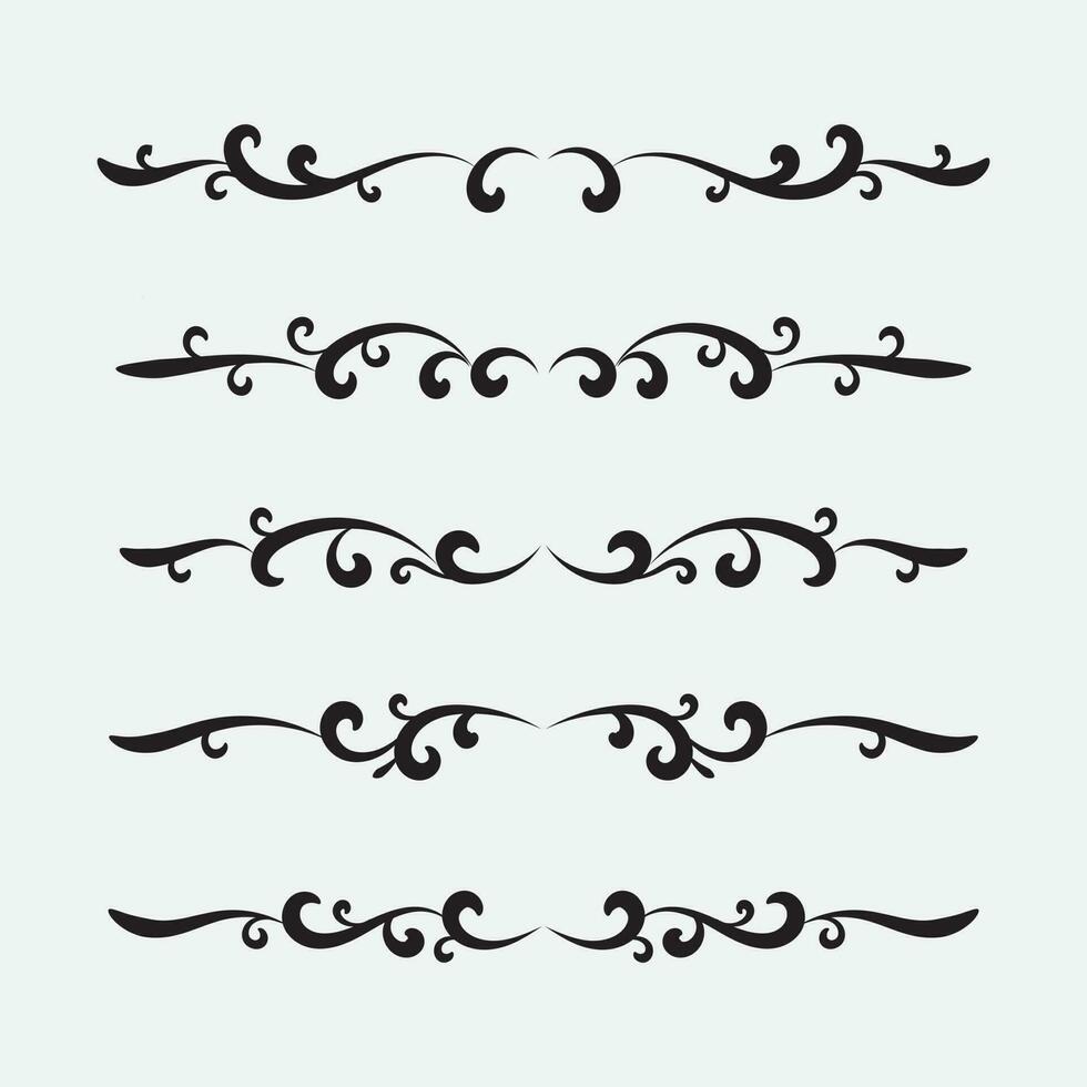 Calligraphic ornament set. Vintage Decorations. Vector isolated illustration.