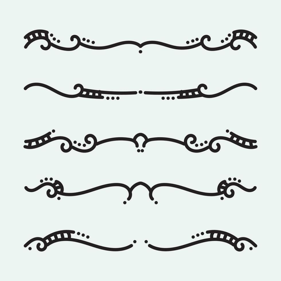 Calligraphic ornament set. Vintage Decorations. Vector isolated illustration.